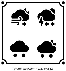 weather cloud set icon vector