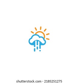 Weather Cloud Sun Logo Design Template Stock Vector (Royalty Free ...
