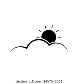 weather, cloud and sun vector icon