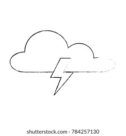 weather cloud with thunders rays