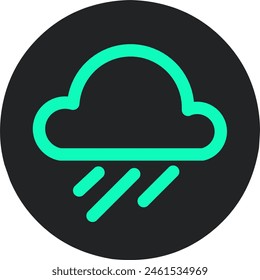 Weather cloud with thunderstorm icon.weather outline icon.stock illustration