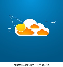 Weather in cloud. Vector. Autumn theme