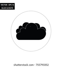 Weather - clouds black and white flat icon. Vector Illustration.