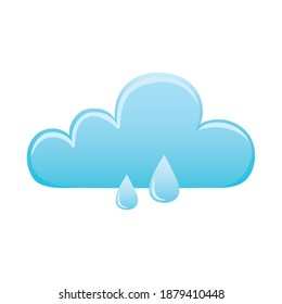 weather clouds and drops rain icon isolated image vector illustration