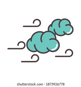 weather clouds wind forecast vector illustration line and fill style