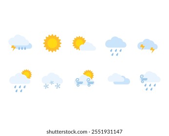 Weather Cloudy Design Element Set