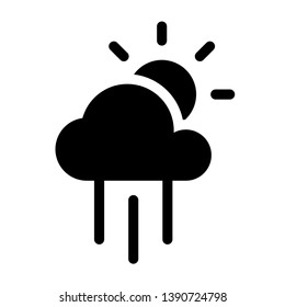 Weather Cloudy and Rain Icons Vector Design Template