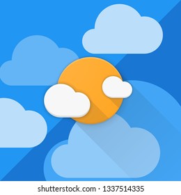 Weather Cloudy Sun Adaptive icon Material Design illustration