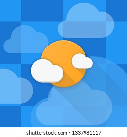 Weather Cloudy Sun Adaptive icon Material Design illustration
