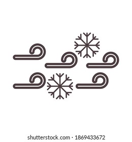 estilo de icono de la línea vectorial de invierno con copos de nieve fríos