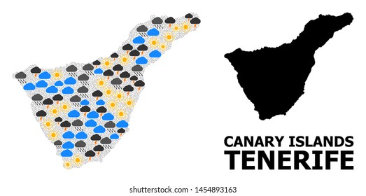 Weather Collage Vector Map Tenerife Island Stock Vector (Royalty Free ...