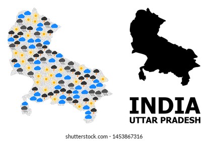 Dotted Map Uttar Pradesh State Collage Stock Vector (Royalty Free ...