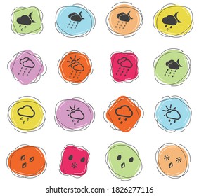 Wetterfarben-Vektorsymbole für Web- und Benutzeroberfläche