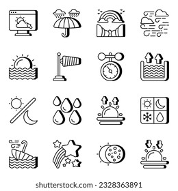 Farbige Wettersymbole sind kreativ gestaltet.