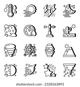 Weather colored icons are designed creatively.