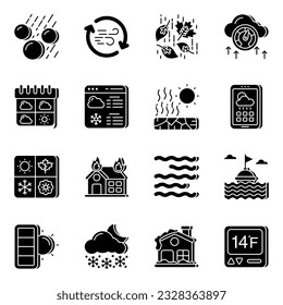 Los iconos coloreados por el clima están diseñados de forma creativa.