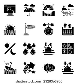 Weather colored icons are designed creatively.