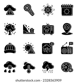Los iconos coloreados por el clima están diseñados de forma creativa.