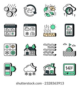 Farbige Wettersymbole sind kreativ gestaltet.