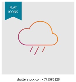 Weather colored vector line icons: rainy and drizzly