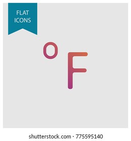 Weather colored vector line icons: fahranheit