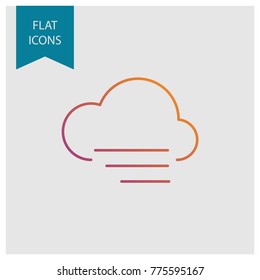 Weather colored vector line icons: foggy
