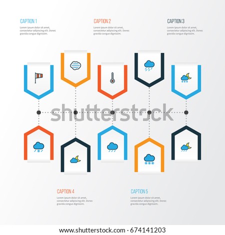 Weather Colorful Outline Icons Set. Collection Of Hazy, Tornado, Tempest And Other Elements. Also Includes Symbols Such As Vane, Scale, Raindrop.