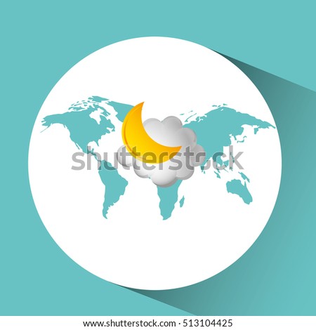 weather concept forecast cloud halfmoon icon design vector illustration eps 10