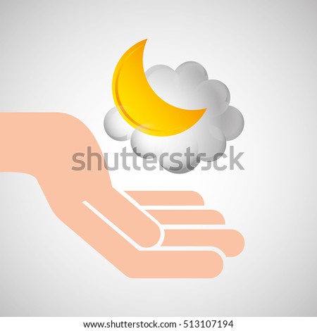 weather concept forecast cloud halfmoon icon design vector illustration eps 10