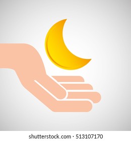 weather concept forecast half moon icon design vector illustration eps 10