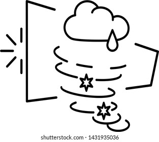 Weather concept icon: cloud, wind, lightning, sun, rain, clear and cloudy weather