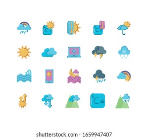 weather concept of icons set over white background, colorful and flat style, vector illustration