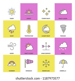 Weather Conditions Colored Icon Set