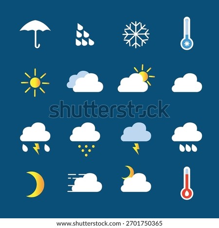 weather conditions icons vector cloud