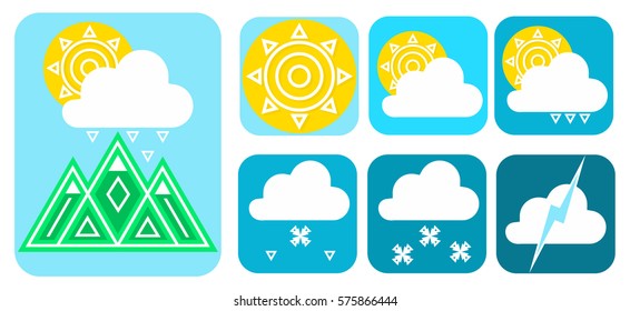 Weather creative design icons vector