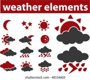 weather cute elements. vector