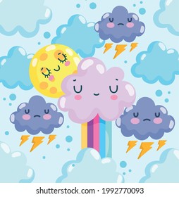 clima lindo sol arco iris y nubes