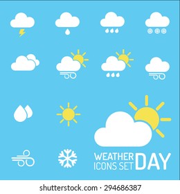 Weather day vector icons set