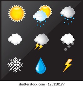 weather different over black background vector illustration