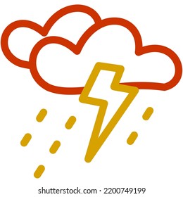 weather and disaster icon group created in colored line style