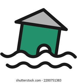 weather and disaster icon group created in color style
