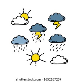 weather doodle icon, vector illustration 