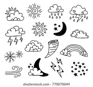 Weather doodle set