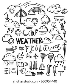 weather doodle sketch vector ink