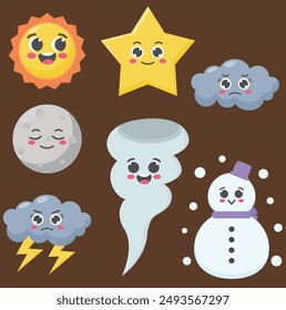 Clima en Ilustración vectorial estilo doodle