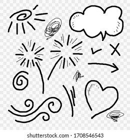 weather doodle vector set illustration with hand draw line art style vector.