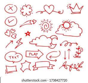 weather doodle vector set illustration with hand draw line art style vector.