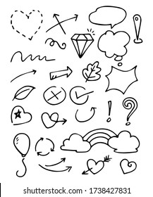 weather doodle vector set illustration with hand draw line art style vector.