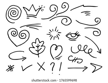 weather doodle vector set illustration with hand draw line art style vector.