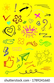 weather doodle vector set illustration with hand draw line art style vector.